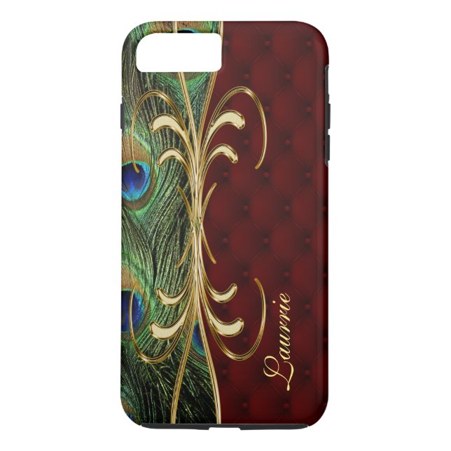 Funda De Case-Mate Para iPhone Funda Monograma Royal Leather Peacock para iPhone  (Reverso)