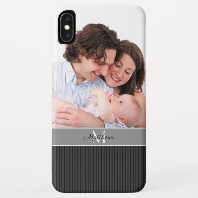 Funda De Case-Mate Para iPhone Funda: Monograma y foto (Reverso)