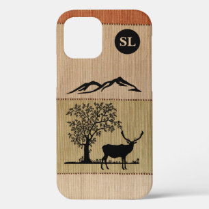 Funda Para iPhone 12 Funda Monogrammed Deer Silhouette Apple iPhone 12