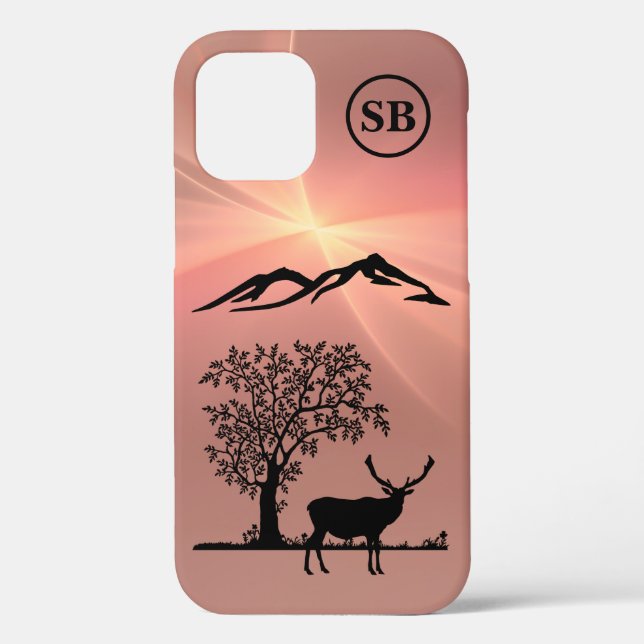 Funda De Case-Mate Para iPhone Funda Monogrammed Pink Deer Apple iPhone 12 (Reverso )
