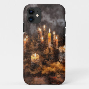 iPhone 11 Funda móvil de calabaza mística para velas