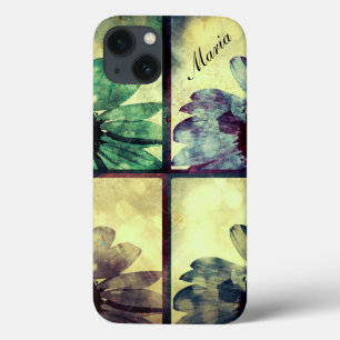 iPhone 13 Funda para iPad de girasoles verdes y azules Art