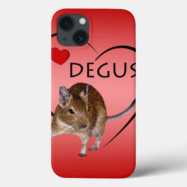 Funda De Case-Mate Para iPhone Funda para iPad Love Degus (Rosa/Rojo) (Reverso)