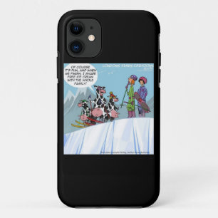 Funda para iPhone5 Familia de Vaca Divertida Esquí
