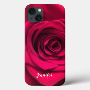 13 Funda para Iphone 10 X con Rosa Roja Personalizada