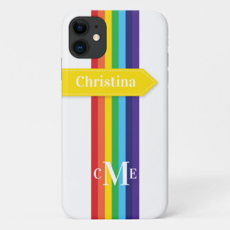 funda para iPhone 11 | Arcoiris tachado con monogr