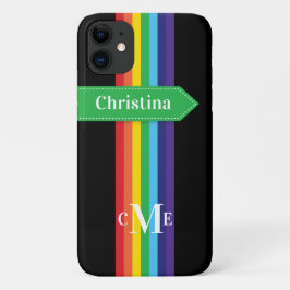 funda para iPhone 11 | Arcoiris tachado con monogr