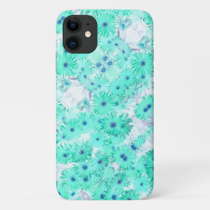 Funda para iPhone 11 de Flores salvajes Pale Turqu