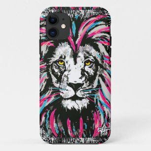 Funda para iPhone 11 de Lion Head León rosa azul