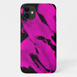 Funda para iPhone 11 Negra y Rosa con Dibujo de Ce