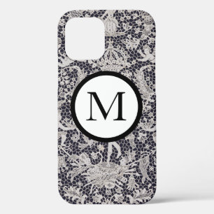 Funda para iPhone 12 con patrón de encaje antiguo 