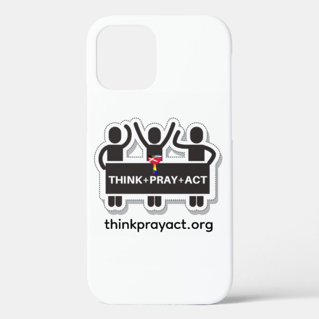 Funda De Case-Mate Para iPhone Funda para iPhone 12 Think+Pray+Act (Reverso )