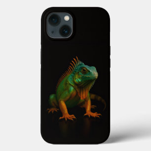Funda para iPhone 13 Black 4 Luxe, Iguana Verde