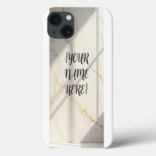 Funda para iPhone 13 con mármol cremoso y monogram