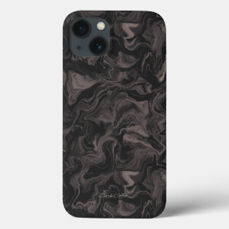 Funda para iPhone 13 con remolino de café oscuro e