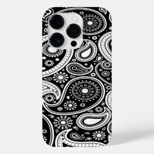 Case-Mate Funda para iPhone 14 Pro de Black and White Paisle