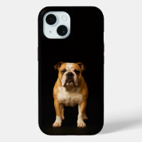 Funda para iPhone 15 Black 4 Luxe, Bulldog de resi