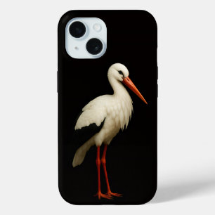 Funda para iPhone 15 Black 4 Luxe, Cigüeña Elegant