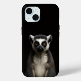 Funda para iPhone 15 Black 4 Luxe, Lémur Gentil