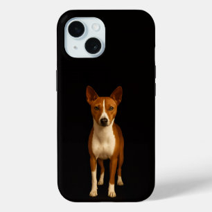 Funda para iPhone 15 Black 4 Luxe, Perro Basenji E