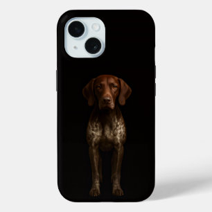 Funda para iPhone 15 Black 4 Luxe, Perro Pointer A
