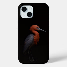 Funda para iPhone 15 Black 4 Luxe, Reddish Egret