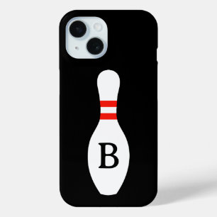 Funda para iPhone 15 con boliche de monograma pers
