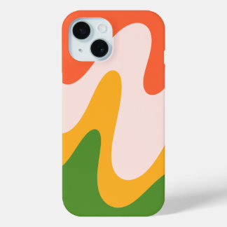 Funda para iphone 15 con formas fluidas onduladas 