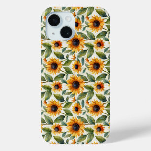 Funda para iPhone 15 con tema de girasol
