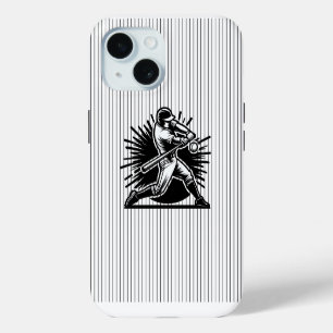 Funda para IPhone 15 de bateador de béisbol
