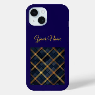 Funda para iPhone 15 de Navidad en azul marino y d