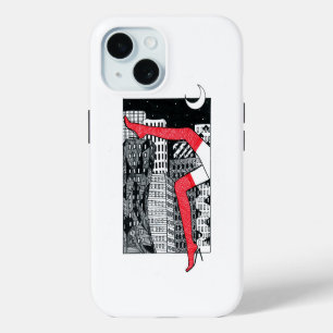 Funda para iPhone 15 de piernas de mujer en ciudad
