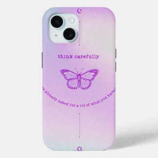 funda para iPhone 15 - Diseño de mariposa reflecta