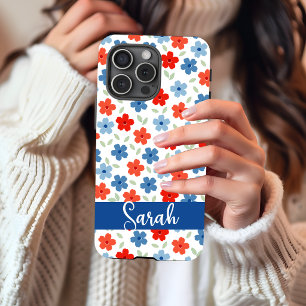 Funda para iPhone 15 Floral Blues Azul