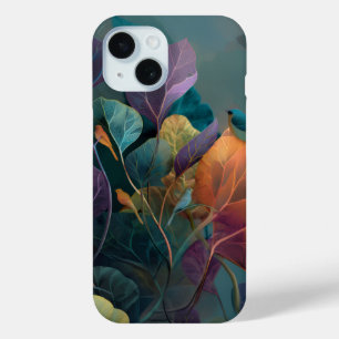 Funda para iPhone 15 Flores Púrpura y Naranja – Ab