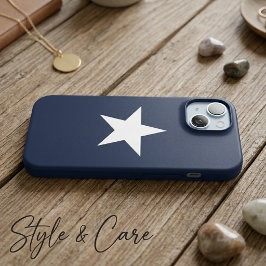 Funda para iPhone 15 Motivo Estrella Clásico Azul