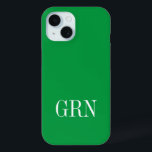 Funda para iPhone 15 personalizado de impresión en<br><div class="desc">Imprimir el funda para iPhone 15 personalizado en su color favorito. Personalice con sus propias iniciales o monograma de personalizado. Ejemplo verde y blanco. También disponible para modelos de smartphone más antiguos. Cambie a su combinación de colores preferida. Accesorios de teléfono Guay para hombres y mujeres.</div>