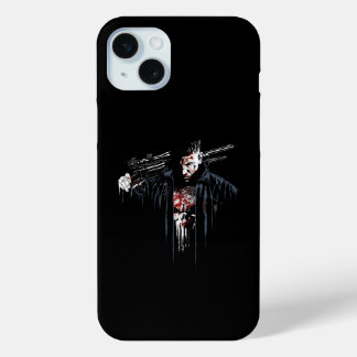 Mini funda para iPhone 15 Plus con hombre en huelga y a