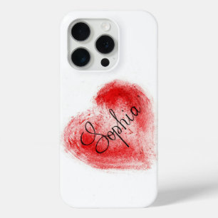 Funda para iPhone 15 Pro con nombre Sophia y coraz