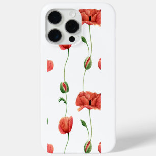 Funda para iPhone 15 Pro Max Floral Amapola Roja E