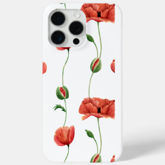 Funda para iPhone 15 Pro Max Floral Amapola Roja E