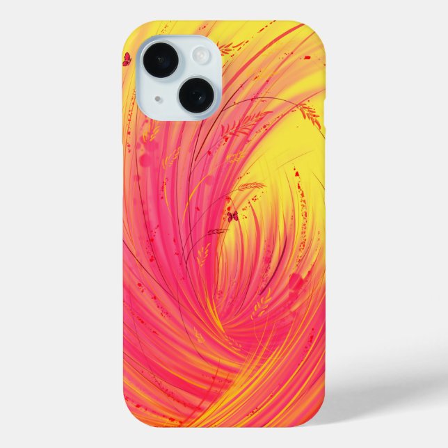 Funda De Case-Mate Para iPhone Funda para iPhone 15 Wild Grass & Butterflies (Reverso )