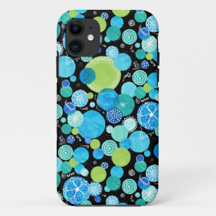 11 funda para iPhone 5/5s: Blue Moons Quirky Pattern