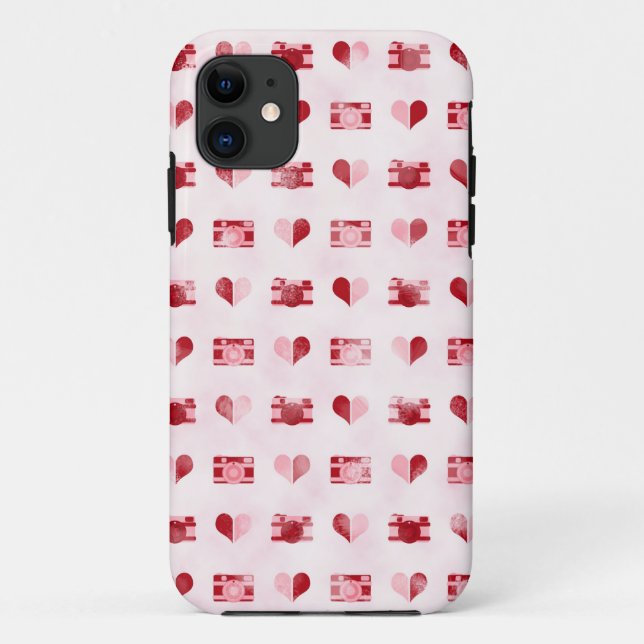 Funda De Case-Mate Para iPhone funda para iPhone 5/5S "Hearts & Cameras" (Reverso)