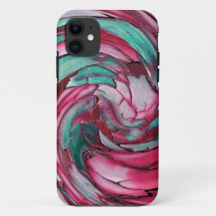 11 Funda para iPhone 5 abstracta rosa y turquesa