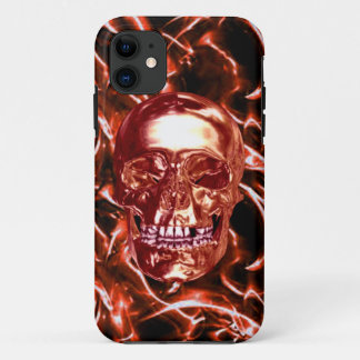 Funda para iPhone 5 con cráneo de cromo rojo eléct