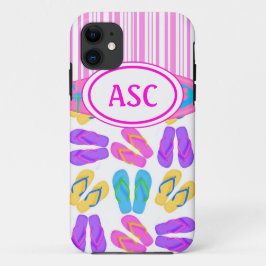Funda para iPhone 5 con Flip Flops monograma rosa