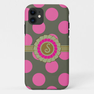 Funda para iphone 5 con lunares verdes y rosa cali