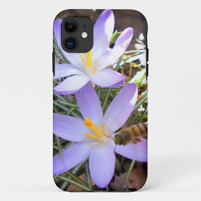 Funda De Case-Mate Para iPhone Funda para iPhone 5 Crocus Púrpura y Abeja (Reverso)