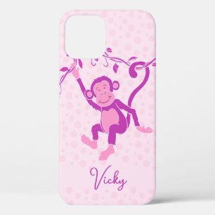 12 Pro Funda para iphone 5 de chicas mono morado y rosa c